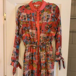 Yumi printed shirt dress